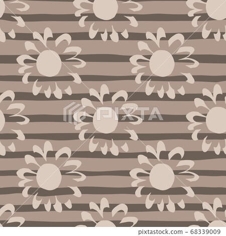 Geometric seamless pattern with small flowers on - Stock Illustration ...