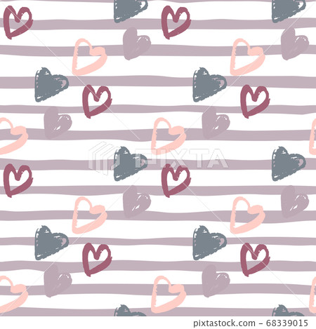 Seamless romantic pattern with heart symbols. - Stock Illustration ...