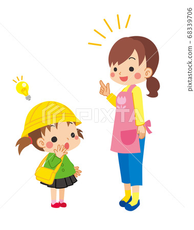 由托兒所女子教給孩子的幼兒園女孩 68339706