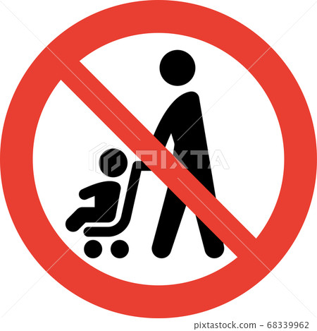 Stroller prohibited pictogram Stroller prohibited pictogram 68339962