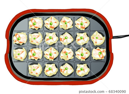 Takoyaki hot plate, Shumai, no line drawing 68340090