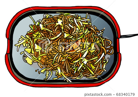 有熱板，炒麵，線條畫 68340179