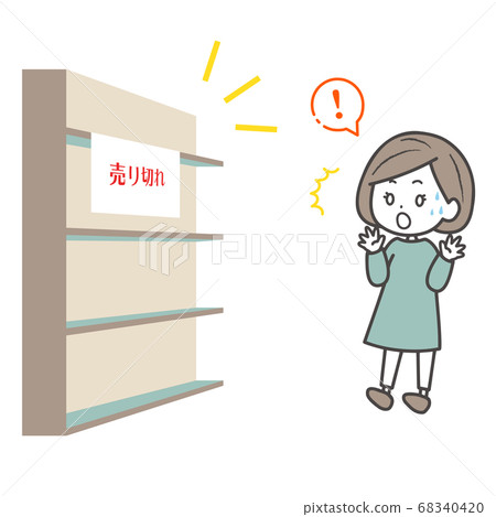 Illustration of a surprised woman sold out 68340420