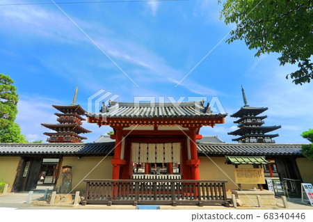 [Nara Prefecture] Yakushiji Temple under the clear weather (east tower and west tower) 68340446