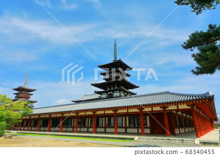 [奈良縣]晴空下的藥師寺（東塔和西塔） 68340455