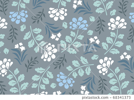 Chic and elegant blue flower pattern 68341373