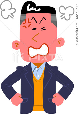 Upper body of a man in a furious jacket 68342572