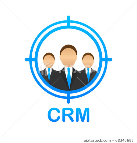 Customer relationship management concept. Organization of data on work with clients, CRM concept. Vector illustration. 68343695