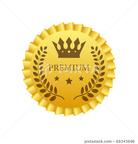 Premium. Premium in royal style on gold background. Luxury template design. Vector stock illustration. Premium. Premium in royal style on gold background. Luxury template design. Vector stock illustration. 68343696