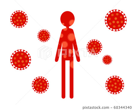 感染冠狀病毒的人的圖像插圖 68344340