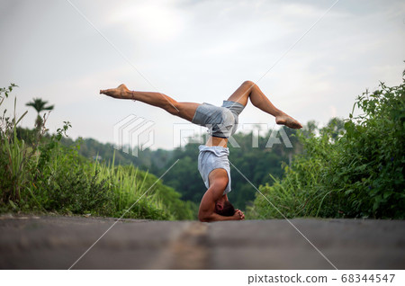 Man practice Yoga practice and meditation outdoor Man practice Yoga practice and meditation outdoor 68344547
