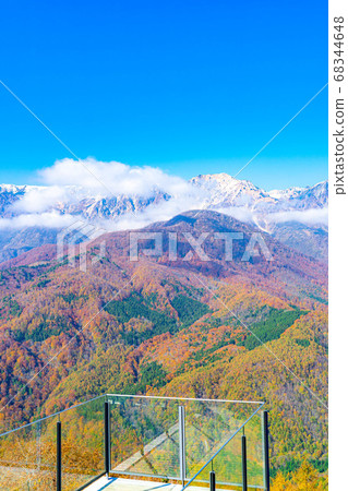從白馬山港看到的秋天白馬三山[長野縣] 68344648