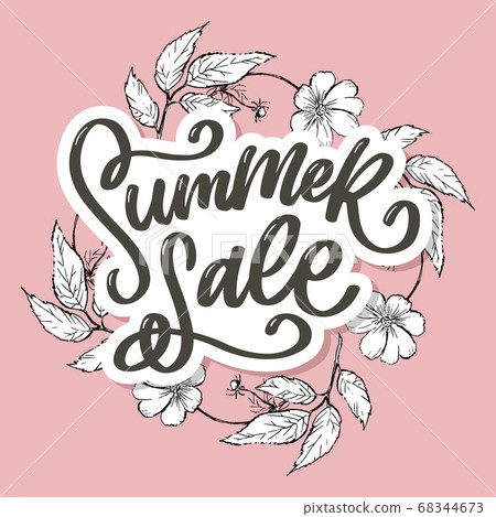 Trendy floral vector template. Summer flowers and Trendy floral vector template. Summer flowers and 68344673