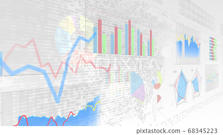 Business economy financial data graph chart document growth success 3d illustration background back 68345223