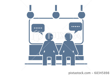Icon recommending that you refrain from talking on the train Icon recommending that you refrain from talking on the train 68345898