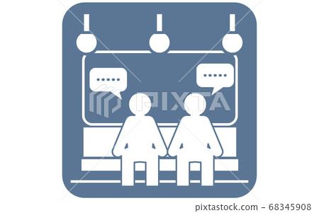 Icon recommending that you refrain from talking on the train 68345908