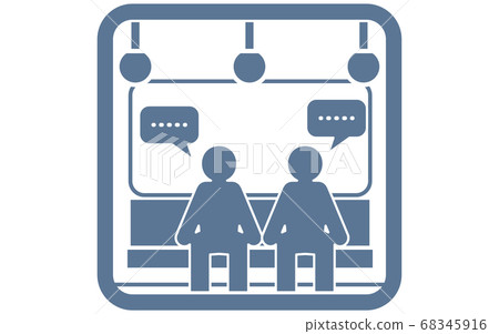 Icon recommending that you refrain from talking on the train Icon recommending that you refrain from talking on the train 68345916