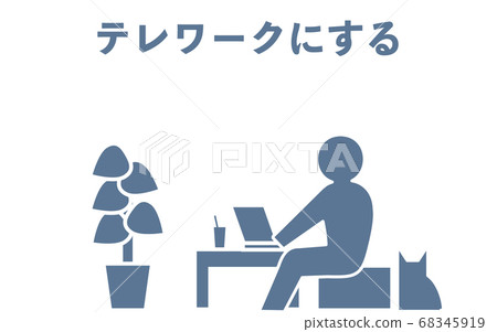 Icon recommending telework Icon recommending telework 68345919