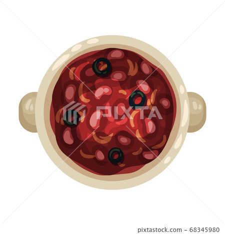 Soup with Beans and Vegetables as Portuguese Dish View from Above Vector Illustration Soup with Beans and Vegetables as Portuguese Dish View from Above Vector Illustration 68345980
