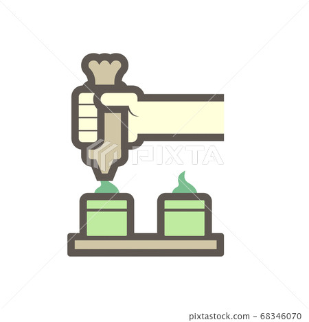 Icing tips with cream in food processing industry 68346070