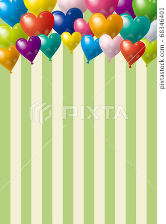 與快樂和有趣的圖像的背景說明：飛行的心形氣球和邊框回 68346401