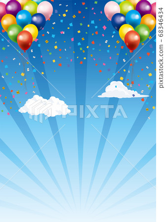 Background Illustration of a Happy and Fun Image: Balloons Balloons Focusing on the Blue Sky Background 68346434
