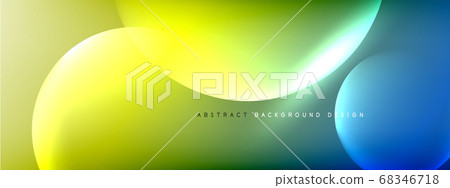 Vector abstract background liquid bubble circles on fluid gradient with shadows and light effects. Shiny design templates for text 68346718