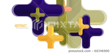 Glossy multicolored plastic style cross composition, x shape design, techno geometric modern abstract background. Trendy abstract layout template Glossy multicolored plastic style cross composition, x shape design, techno geometric modern abstract background. Trendy abstract layout template 68346900