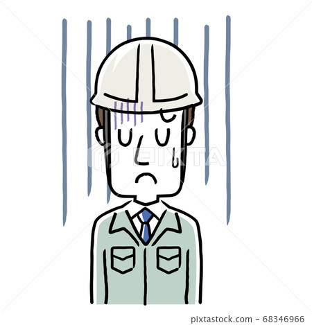 Stock illustration: young man wearing work clothes, depressed 68346966