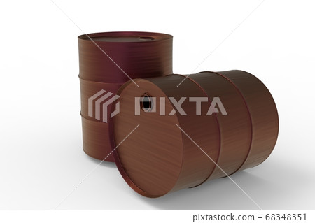 Two Metal Industrial Oil Barrels 3D rendering Two Metal Industrial Oil Barrels 3D rendering 68348351