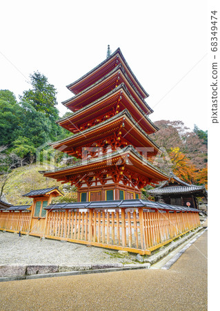 Nara autumn hasedera temple, five-storied pagoda Nara autumn hasedera temple, five-storied pagoda 68349474