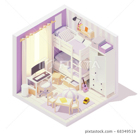 Vector isometric children's room 68349519