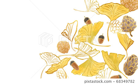 Autumn gold whiting Ginkgo background frame Autumn gold whiting Ginkgo background frame 68349782