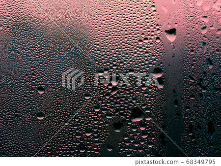 Water drops on glass, abstract color texture Water drops on glass, abstract color texture 68349795