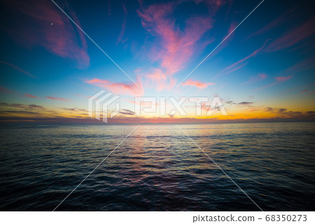 colorful sunset in Pacific Beach 68350273