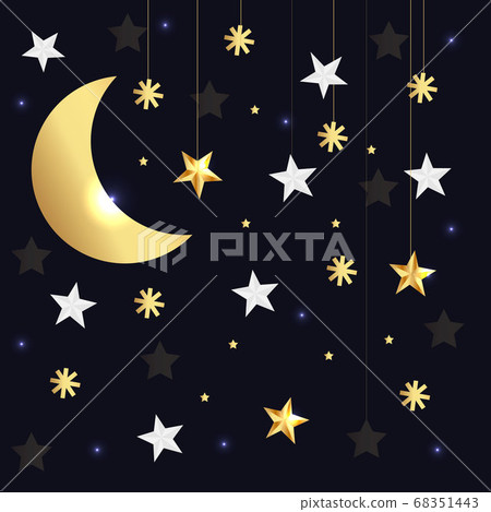 Vector Luxury Black Background With Gold Stars Stock Illustration 68351443 Pixta