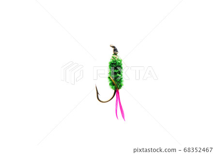 Fly for fishing on white background . Fly for fishing on white background . 68352467