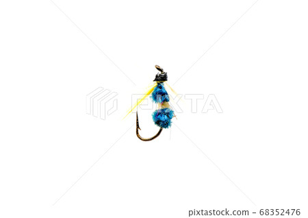 Fly for fishing on white background . Fly for fishing on white background . 68352476