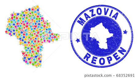 Reopening Masovian Voivodeship Map Mosaic and Distress Stamp Reopening Masovian Voivodeship Map Mosaic and Distress Stamp 68352691
