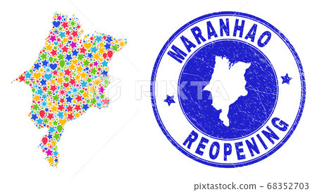 Reopening Maranhao State Map Mosaic and Scratched Seal Reopening Maranhao State Map Mosaic and Scratched Seal 68352703