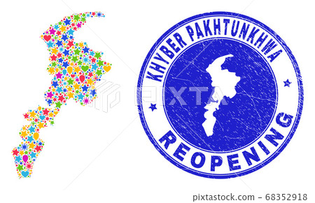 Reopening Khyber Pakhtunkhwa Province Map Collage and Textured Seal Reopening Khyber Pakhtunkhwa Province Map Collage and Textured Seal 68352918