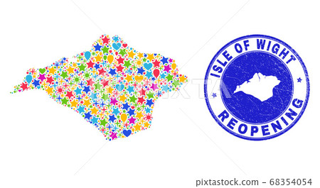 Reopening Isle of Wight Map Mosaic and Grunge Seal 68354054
