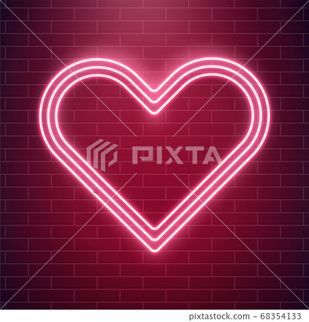 Love neon, valentines day heart. Concept of...-插圖素材 [68354133] - PIXTA圖庫