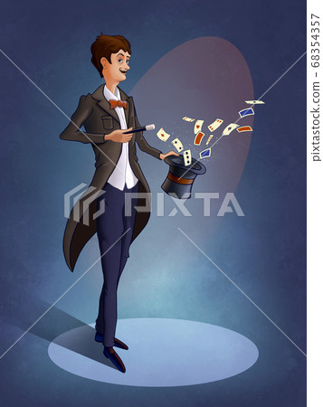 Illusionist performing a trick 68354357
