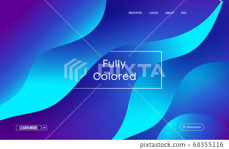 Blue abstract paper cut website background. Landing page concept. Vector illustration 68355116