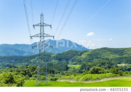 Tower High-voltage tower Power line Tower High-voltage tower Power line 68355233