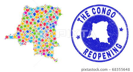 Reopening Democratic Republic of the Congo Map... - Stock Illustration ...