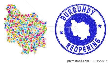 Reopening Burgundy Province Map Mosaic and Grunge Seal Reopening Burgundy Province Map Mosaic and Grunge Seal 68355834