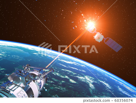 Laser Cannon Incapacitates Enemy Satellite In Space 68356074
