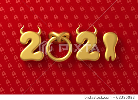 21 With Numbers As Bull Horns Hoof And Nose Stock Illustration 6560